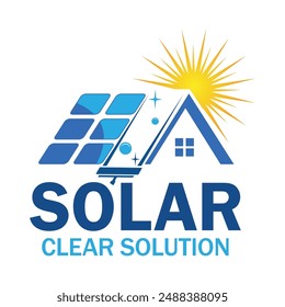 Solar cleaning logo design template. Solar logo suitable for solar cleaning energy business