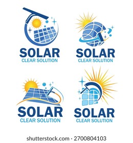 Solar cleaning logo design template. Solar logo suitable for solar cleaning energy business