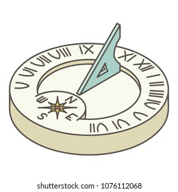 Solar clock icon. Isometric illustration of solar clock vector icon for web