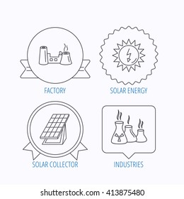 Solar Collector Energy Factory Industries Icons: Stock-Vektorgrafik