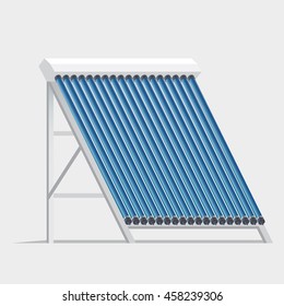 Solar Collector. Hot Water System. Vector Illustration