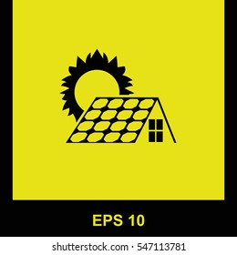 Solar collector vector black icon. Isolated illustration. Business picture.