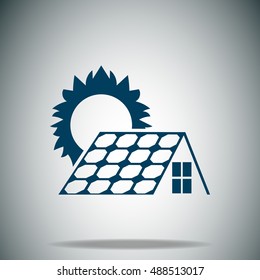 Solar collector vector icon