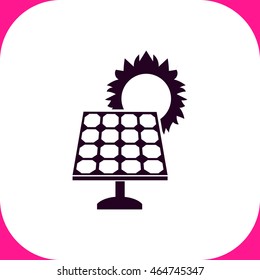 Solar collector vector icon on white background.