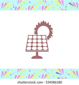 Solar collector vector icon on white background. Isolated illustration. Business picture.