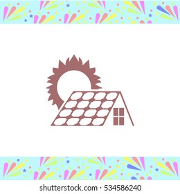 Solar collector vector icon on white background. Isolated illustration. Business picture.