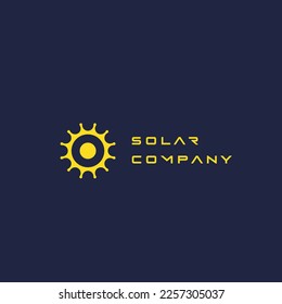 Solar company logo design idea. Silhouette pictograms of solar, sun, light. Simple modern design style.