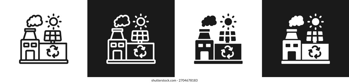 Solar Composting Graphic Icon Line And Glyph In White And Black Background