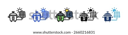 Solar Cooker Icon Collection With Multiple Styles