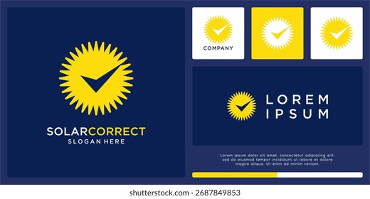 Plantilla de diseño de logotipo solar correcto