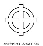 Solar cross icon vector illustration on white background. Sun cross, wheel cross is a solar symbol. Found in the symbolism of prehistoric cultures.