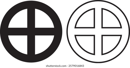 solar cross or wheel cross symbol