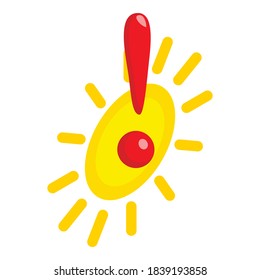 Solar danger icon. Isometric illustration of solar danger vector icon for web