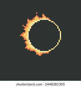 Solar eclipse, astrology pixel art. 