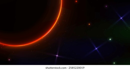 solar eclipse background with outer space concept