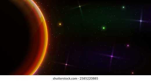 solar eclipse background with outer space concept