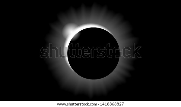 Solar Eclipse Black White Style Vector Stock Vector (Royalty Free ...