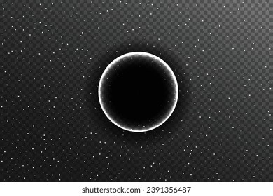 Solar eclipse concept. Realistic vector illustration isolated on dark grey background.