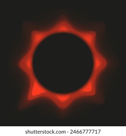 Solar Eclipse design isolated black background. Gradient Sun Eclipse vector design can used web and social media forecast template. 