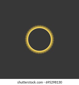 solar eclipse, flat design vector illustration, no mesh or gradient