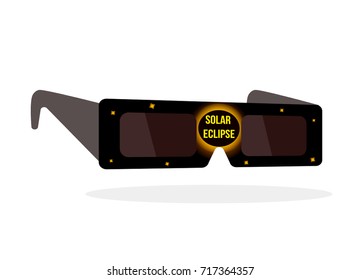 Solar Eclipse Glasses, 3D rendering isolated on white background. vector illustration