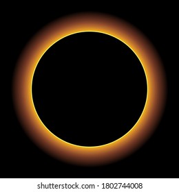 Solar eclipse. Graphic element for design. Stock vector illustration.