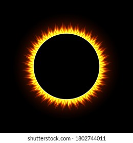 Solar eclipse. Graphic element for design. Stock vector illustration.