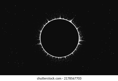 solar eclipse hand drawn illustration