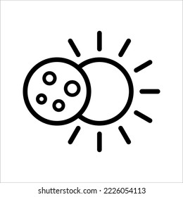 Icono del eclipse solar. Iconos de Clima y Meteorología, iconos de widget. Ilustración de vectores sobre fondo blanco