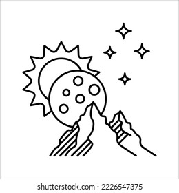 Solar eclipse Icon. Climate and Meteorology icons, widget icons. Vector Illustration on white background