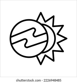 Solar eclipse Icon. Climate and Meteorology icons, widget icons. Vector Illustration on white background