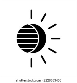 Solar eclipse Icon. Climate and Meteorology icons, widget icons. Vector Illustration on white background