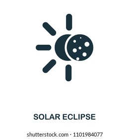 Solar Eclipse icon. Flat style icon design. UI. Illustration of solar eclipse icon. Pictogram isolated on white. Ready to use in web design, apps, software, print.