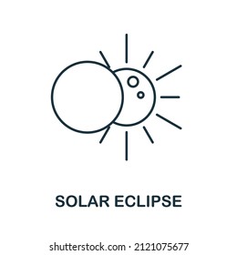 Solar Eclipse icon. Line element from space collection. Linear Solar Eclipse icon sign for web design, infographics and more.