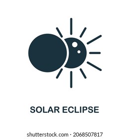 Icono de eclipse solar. Signo monocromo de la colección espacial. Ilustración de icono de Creative Solar Eclipse para diseño web, infografía y más