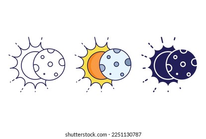 Solar eclipse icon vector illustration