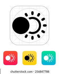 Solar Eclipse Icon. Vector Illustration.