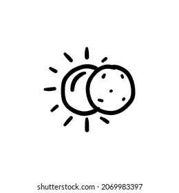 Solar Eclipse Icon In Vector. Logotype - Doodle