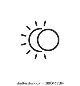 Solar eclipse icon. Weather and seasons icons, outline style. Vector