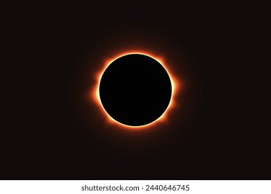 Solar Eclipse Illustration background. Total solar eclipse vector illustration.