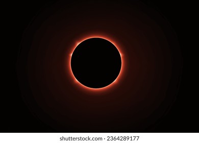 Solar Eclipse Illustration.Total solar eclipse vector illustration