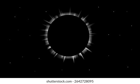 Solar Eclipse Illustration.Total solar eclipse vector illustration	