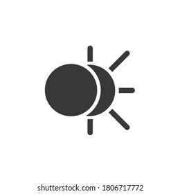 Solar eclipse. Isolated icon. Weather vector illustration