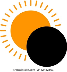 Solar Eclipse Isolated Vector Icon