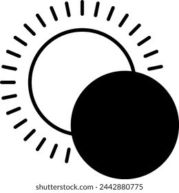 Solar Eclipse Isolated Vector Icon