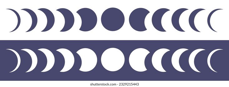 Solar eclipse and lunar eclipses vector illustration. Sun gets darker and the moon gets darker. Sun is obscure by moon and the moon is obscure by the shadow of the earth. Space science general physics