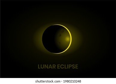 Solar eclipse. Lunar Eclipse, Holiday concept. Template for background, banner, card, poster, t-shirt with text inscription, vector eps 10