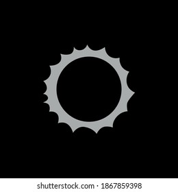 solar eclipse minimalism. black and white vector