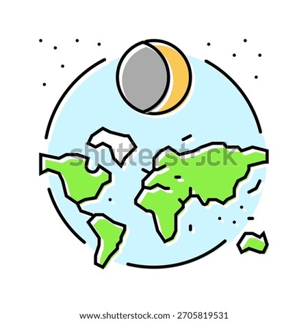 solar eclipse navigation geographical color icon vector. solar eclipse navigation geographical sign. isolated symbol illustration