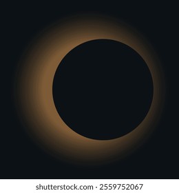 Solar eclipse on a black background. Space. Vector